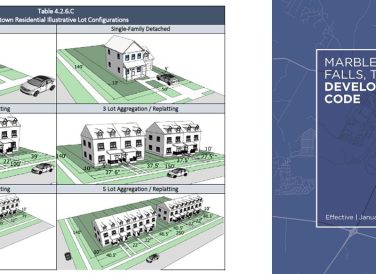 downtown residential illustration lot configurations for Marble Falls
