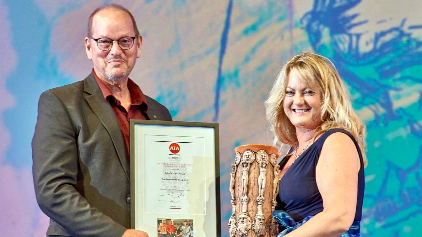 Halff’s Marjorie Weibe-Reed accepting the John W. Dyal Honor Award